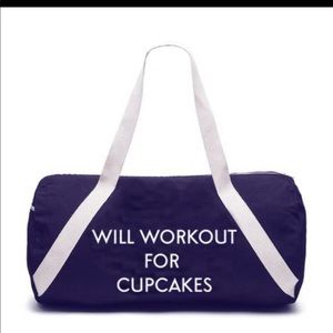 WILL WORKOUT FOR CUPCAKES [GYM BAG] new !